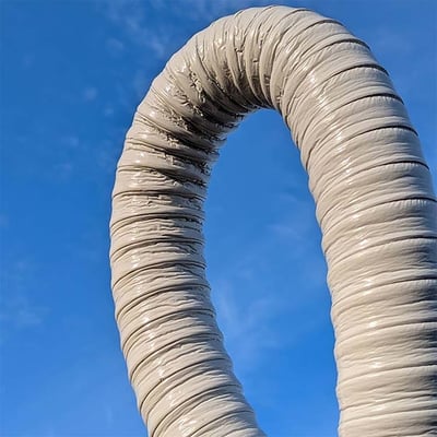 Fully flexible semi-rigid ducting at an extreme bend