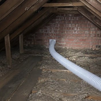 flexi ducting in attic, over 200mm long