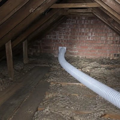 flexi ducting in attic, over 200mm long