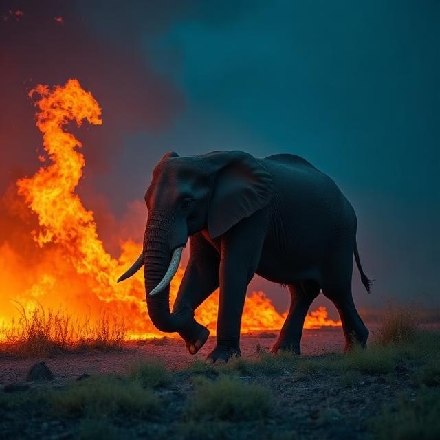 elephant-walking-through-fire