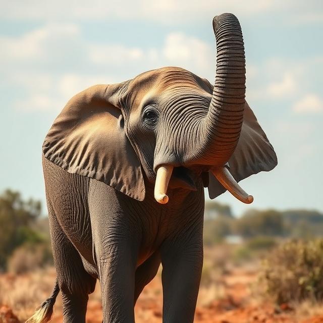 elephant-with-a-straight-trunk-pointing-upwards-photo